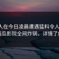 主持人在今日凌晨遭遇猛料令人震惊，西瓜影院全网炸锅，详情了解