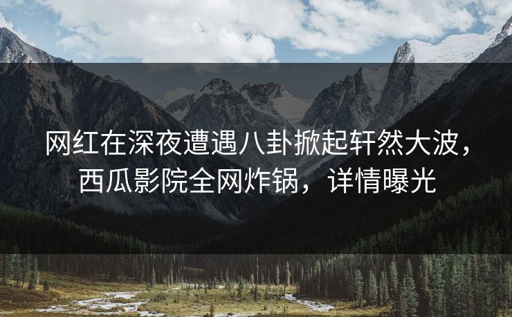 网红在深夜遭遇八卦掀起轩然大波，西瓜影院全网炸锅，详情曝光